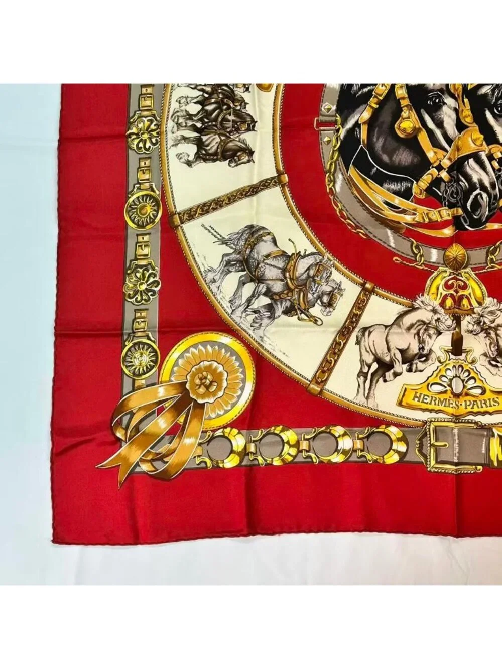 Hermes Carre 90 Scarf Silk Chevaux de Trait Taima - Picture 3 of 8